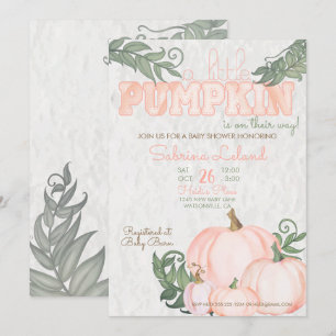 Invitación Pequeño Baby Shower de calabaza