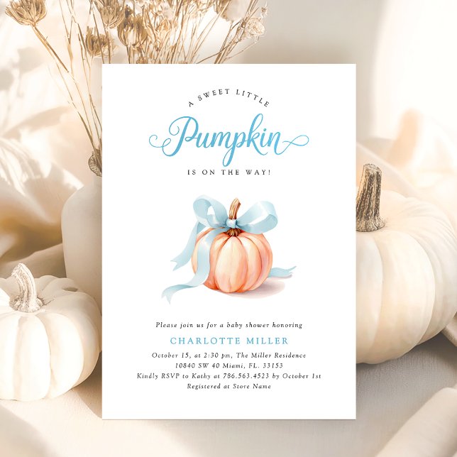 Invitación Pequeño Baby Shower de calabaza (Subido por el creador)