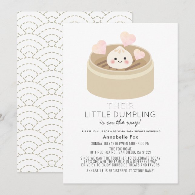 Invitación Pequeño Baby Shower de descarga (Anverso / Reverso)