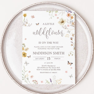 Invitación Pequeño Baby Shower de primavera botánica de flore