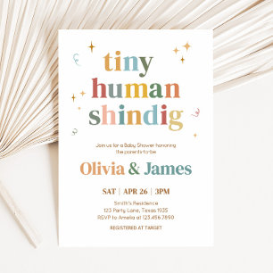 Invitación Pequeño Baby Shower humano brillante