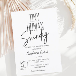 Invitación Pequeño Baby Shower moderno neutral de cambio huma