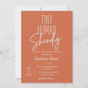 Invitación Pequeño Baby Shower moderno neutral de cambio huma