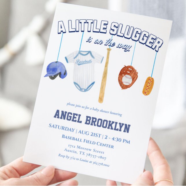 Invitación Pequeño Baby Shower móvil de béisbol (Subido por el creador)