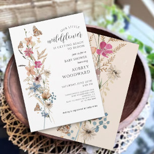 Invitación Pequeño bebé de flores silvestres en el Baby Showe
