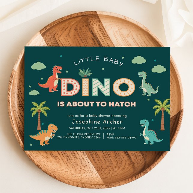 Invitación Pequeño Bebé Dino a punto de Eclosionar Fiesta de  (Subido por el creador)