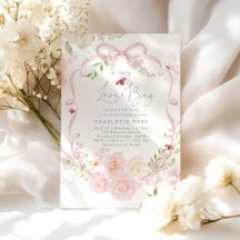 Pequeño Bicho del Amor con Lazo Rosa Baby Shower