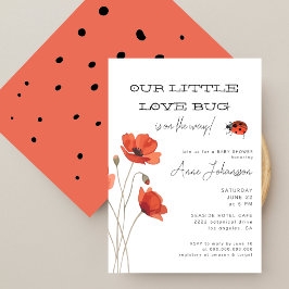 Invitación Pequeño Bicho del Amor Señora Mariquita Amapolas S
