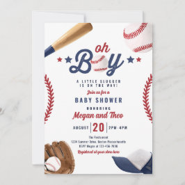 Invitación Pequeño Bloguero De Béisbol En Camino A Baby Showe