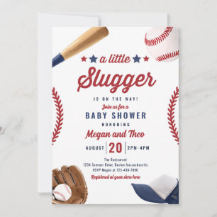Invitación Pequeño Bloguero De Béisbol En Camino A Baby Showe