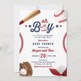 Invitación Pequeño Bloguero De Béisbol En Camino A Baby Showe