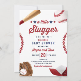 Invitación Pequeño Bloguero De Béisbol En Camino A Baby Showe