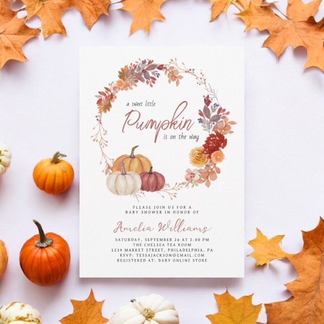 Invitación Pequeño Boho de calabaza género Baby Shower neutra (Subido por el creador)