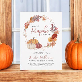 Invitación Pequeño Boho de calabaza género Baby Shower neutra