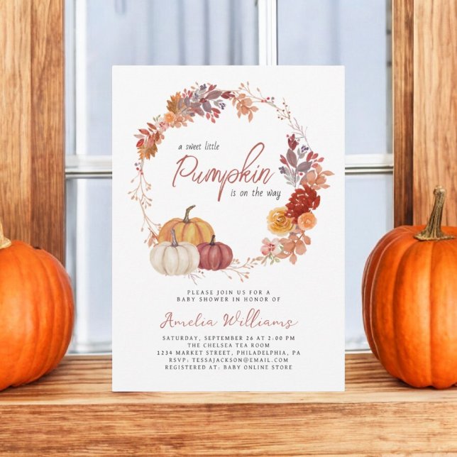 Invitación Pequeño Boho de calabaza género Baby Shower neutra (Subido por el creador)