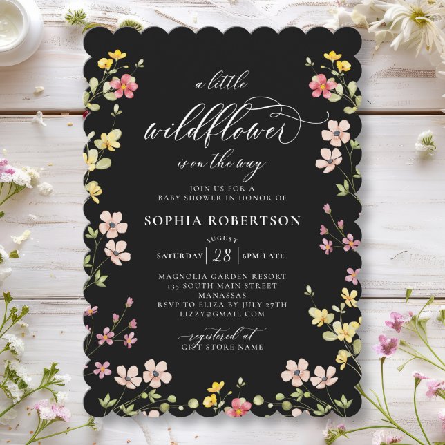Invitación Pequeño Boho de flores silvestres Moda Baby Shower (Subido por el creador)