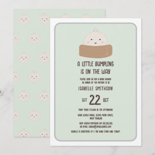 Invitación Pequeño Bollito De Pan En Camino Verde Baby Shower
