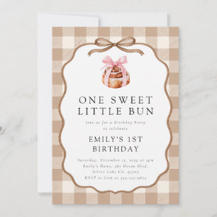 Invitación Pequeño Bollo Cumpleaños 1er Rollo de Canela