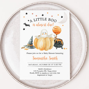 Invitación Pequeño Bompkin Halloween Baby Shower