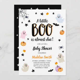 Invitación Pequeño Boo Aburrido Halloween Fantasma Baby Showe
