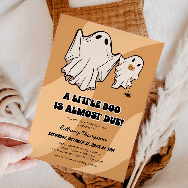 Invitación Pequeño Boo Baby Shower de Halloween retro (Subido por el creador)