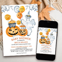 Invitación Pequeño Boo casi debido a la fiesta de halloween