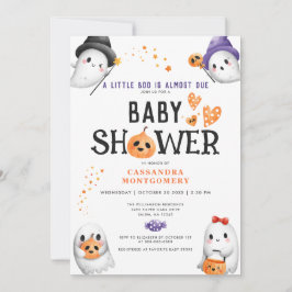 Invitación Pequeño Boo casi debido a la fiesta de halloween