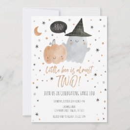 INVITACIÓN PEQUEÑO BOO CASI DOS CUMPLEAÑOS - BLANCO