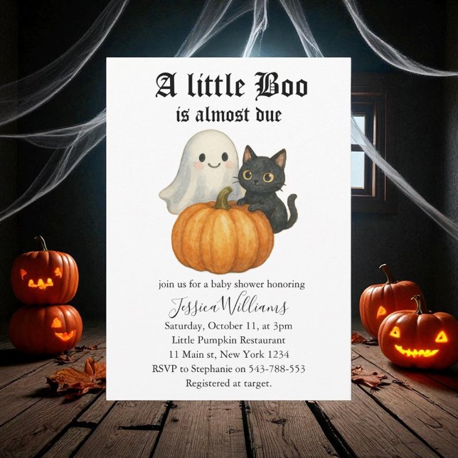 Invitación Pequeño Boo Casi Se Debe A Baby Shower De Hallowee (Subido por el creador)