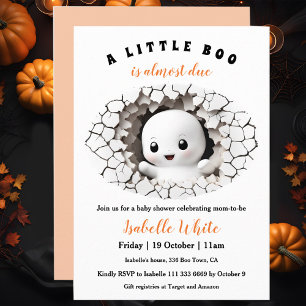 Invitación Pequeño Boo Casi Se Debe A La Búsqueda De Baby Sho