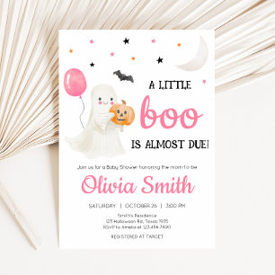 Invitación Pequeño Boo chica casi se debe a Baby Shower