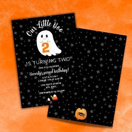 Invitación Pequeño Boo cumple dos años de Halloween