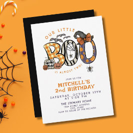 Invitación Pequeño Boo cumple dos años de Halloween