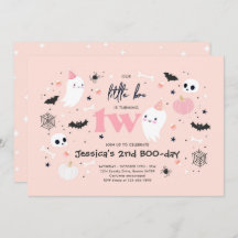 Pequeño Boo Cute Fantasma Rosa Halloween 2º cumple