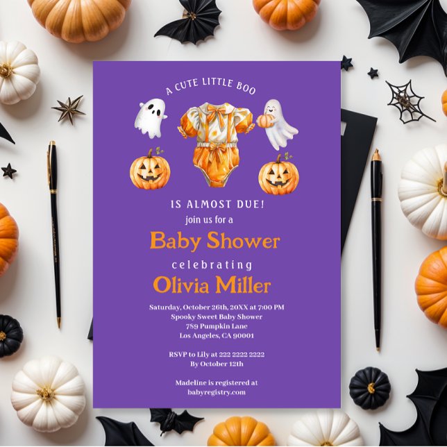 Invitación Pequeño Boo de Calabaza - Baby Shower de Halloween (Subido por el creador)