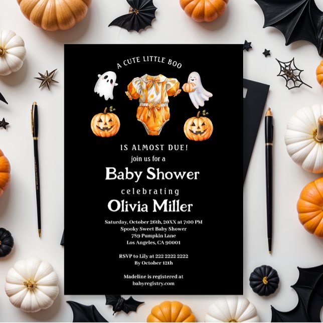 Invitación Pequeño Boo de Calabaza - Baby Shower de Halloween (Subido por el creador)