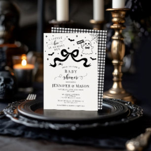 Invitación Pequeño Boo De Estilo Cuidado Fantasma Bow Bebé Du