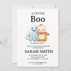 Invitación Pequeño Boo de Halloween casi se debe a Baby Showe