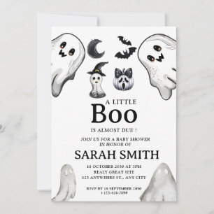 Invitación Pequeño Boo de Halloween casi se debe a Baby Showe