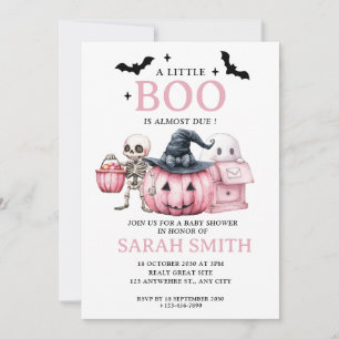 Invitación Pequeño Boo de Halloween casi se debe a Baby Showe