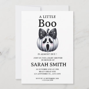 Invitación Pequeño Boo de Halloween casi se debe a Baby Showe