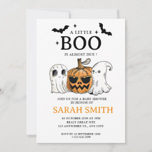 Invitación Pequeño Boo de Halloween casi se debe a Baby Showe