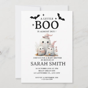 Invitación Pequeño Boo de Halloween casi se debe a Baby Showe