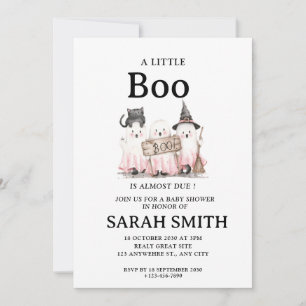 Invitación Pequeño Boo de Halloween casi se debe a Baby Showe