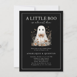 Invitación Pequeño Boo dulce fantasma flores silvestres ducha