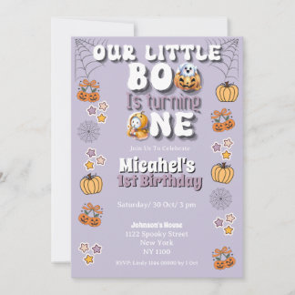 Invitación Pequeño Boo Está Cumpliendo Un Primer Cumpleaños H