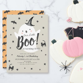 Invitación Pequeño Boo Fantasma Halloween 1er cumpleaños