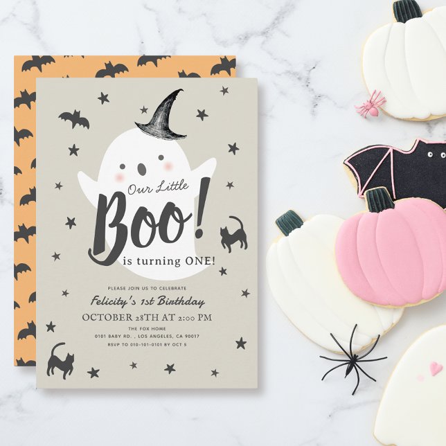 Invitación Pequeño Boo Fantasma Halloween 1er cumpleaños (Subido por el creador)