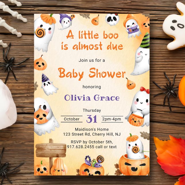 Invitación Pequeño Boo Fantasma Halloween Baby Shower (Subido por el creador)