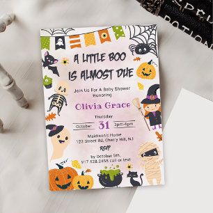 Invitación Pequeño Boo Fantasma Halloween Baby Shower